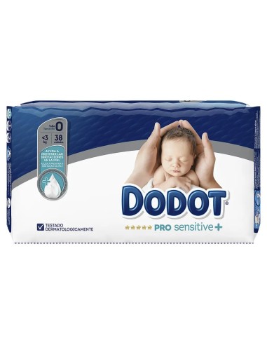 Dodot Pro Sensitive Pañal Talla 0 (Hasta 3 Kg), 38 unidades