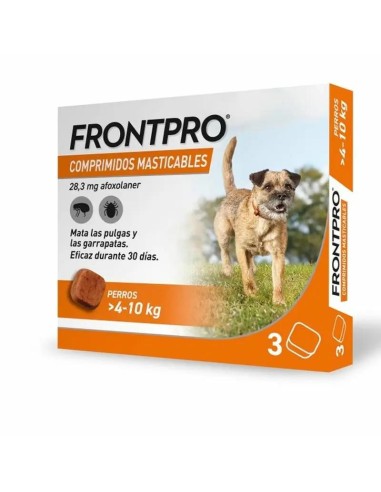 Frontpro Antiparasitario Para Perros 4-10 Kg (M), 3 Comprimidos Masticables