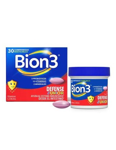 Bion3 Defense Junior Masticables, 30 comprimidos