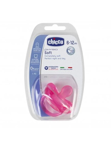 Chicco Chupete Physio Soft Todogoma Silicona Rosa 6-12 Meses, 1 unidad