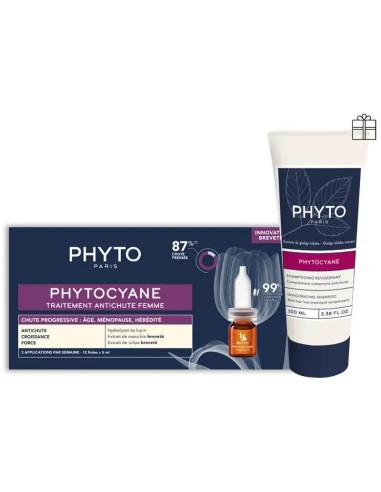 Phyto Phytocyane Mujer Caída Progresiva Pack Ampollas+Champú