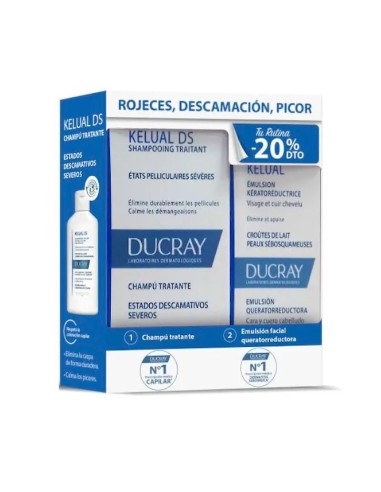 Ducray Kelual Ds Champú 100 ml + Elucion Champú Reequilibrante 100 ml