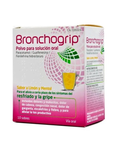 Bronchogrip Solucion Oral, 10 Sobres en Polvo