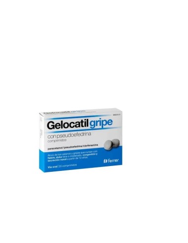 Gelocatil Gripe con Pseudoefedrina, 20 Comprimidos