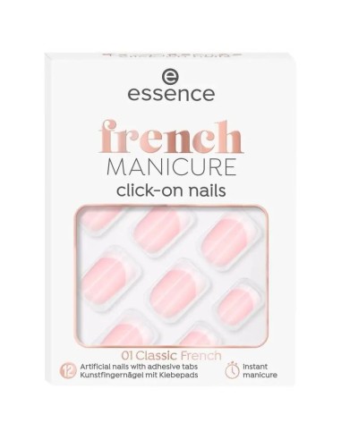 Essence Uñas Artificiales Click-On French Manicure 01, 12 unidades