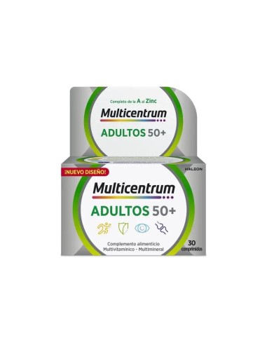 Multicentrum Select 50+ Complemento alimenticio multivitamínico para adultos 50+, 30 comprimidos