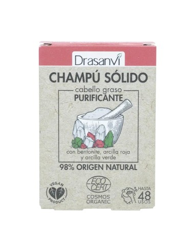 Drasanvi Champu Solido Cabello Graso Ecocert, 80 gr