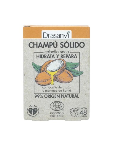 Drasanvi Champu Solido Cabello Seco Ecocert, 80 gr