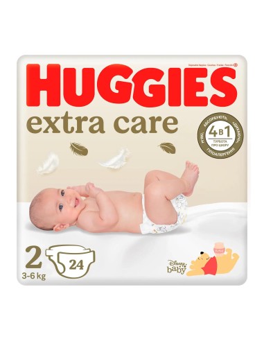 Huggies Pañal Extra Care Talla 2 (4-6Kg), 24 unidades