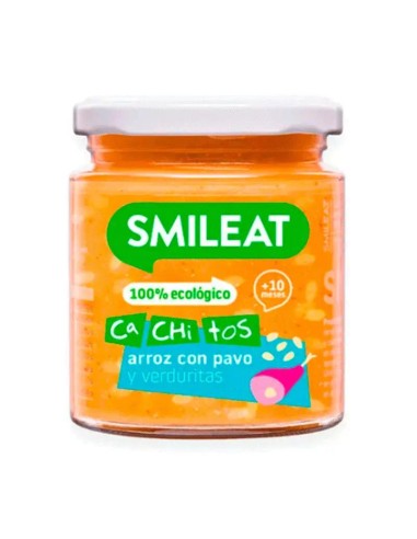 Smileat Tarrito con Cachitos de Arroz y Pavo con Verduras, 230 gr