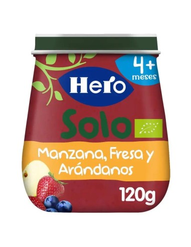 Hero Baby Tarrito Eco  Solo Manzana, Fresa Y Arándanos 120G