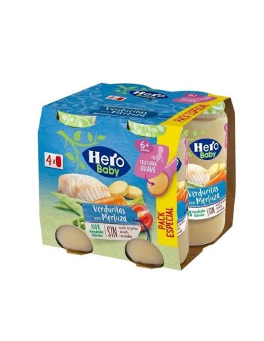 Hero Baby Tarrito Verduritas Con Merluza 4 X 235 G