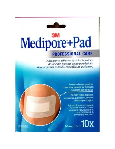 3M Medipore + Pad Aposito Esteril 10 x 10 cm 10 unidades