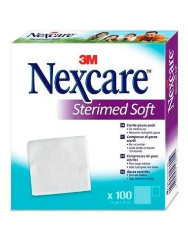 3M Sterimed Soft Gasas Estériles De Suave Tejido Sin Tejer 10X10Cm , 100 unidades