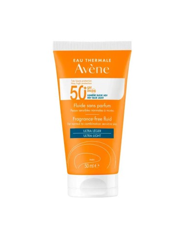 Avene Solar Fluido Sin Perfume SPF 50+, 50 ml