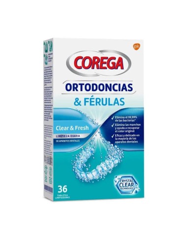 Corega Ortodoncias y Férulas, 36 Tabletas