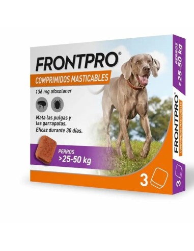 Frontpro Antiparasitario Para Perros 25-50 Kg (Xl), 3 Comprimidos Masticables