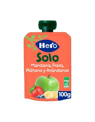 Hero Baby Bolsita Eco Hero Solo Manzana, Fresa, Plátano Y Arándanos 100G