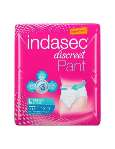 Indasec Discreet Pant Plus Talla Grande Bolsa - 12 unidades