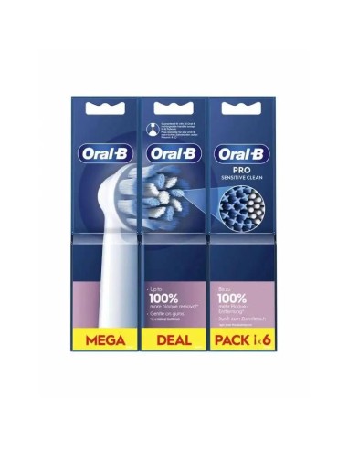 Oral B Braun Recambio Sensitive Clean, Pack De 6 Unidades (Gulliver Pack 2+2+2)