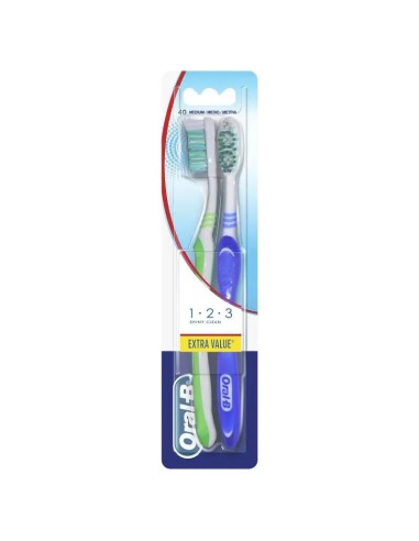 Oral-B 123 Shiny Clean Medio Cepillo de Dientes 2 unidades