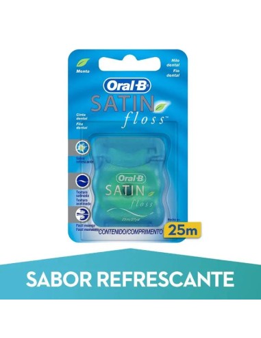 Oral-B Satin Floss Seda Dental Menta 25 M