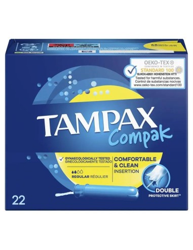 Tampax Compak Regular Tampones, 22 unidades