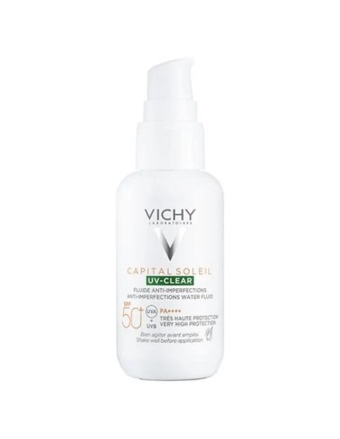 Vichy Capital Soleil Uv Clear SPF50+ Fluido Antiimperfecciones, 40 ml