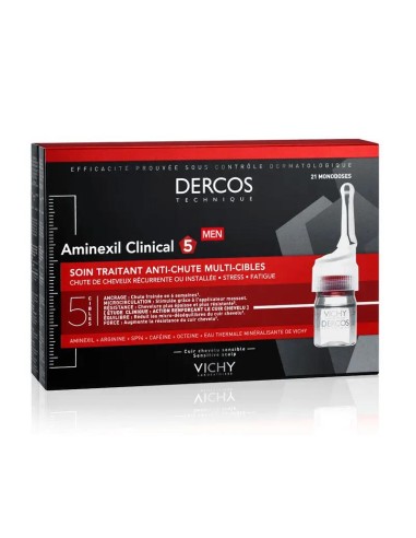 Vichy Dercos Aminexil Clinical 5 Hombre, 21 Ampollas