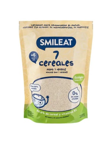 Smileat Papillas de 7 Cereales Ecológica, 200 gr