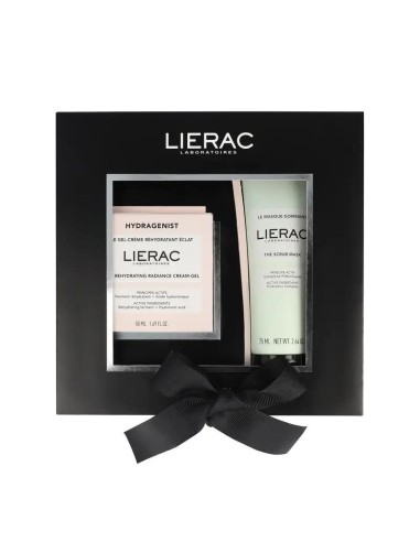 Lierac Hydragenist Cofre Gel Crema Rehidratante Luminosidad + Mascarilla Exfoliante, 125 ml