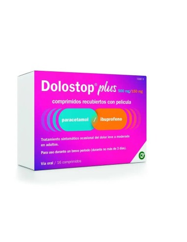 Dolostop Plus 500 mg/150 mg, 16 Comprimidos