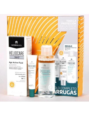 Pack Heliocare 360° Age Active Fluid SPF 50 + Endocare Cellage Serum 15ml + Agua Micelar 100ml