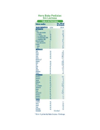 Hero Baby Leche De Inicio Pedialac Sin Lactosa 800G