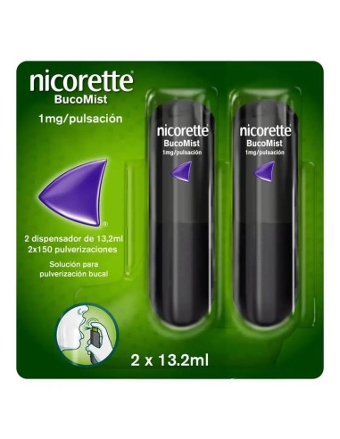 Nicorette Bucomist 1 mg/Pulsacion Solucion para Pulverizacion Bucal, 2x13,2 ml