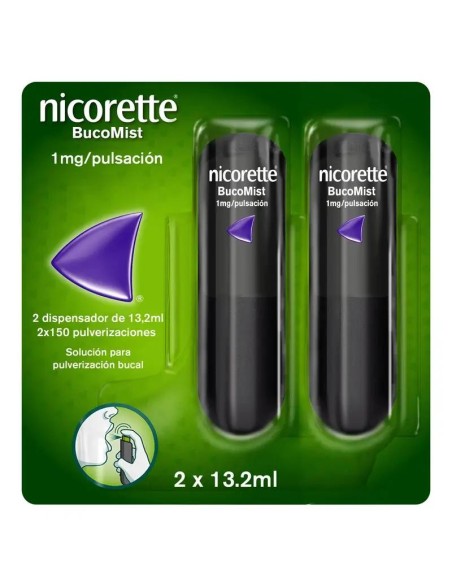 Nicorette Bucomist 1 mg/Pulsacion Solucion para Pulverizacion Bucal, 2x13,2 ml