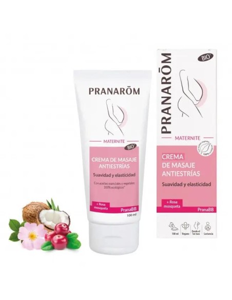 Pranarom PranaBB Maternidad Crema de Masaje Antiestrias BIO, 100 ml