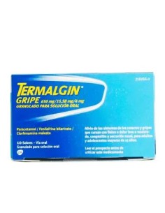 Termalgin Gripe 650 mg Granulado para Solución Oral, 10 Sobres 2