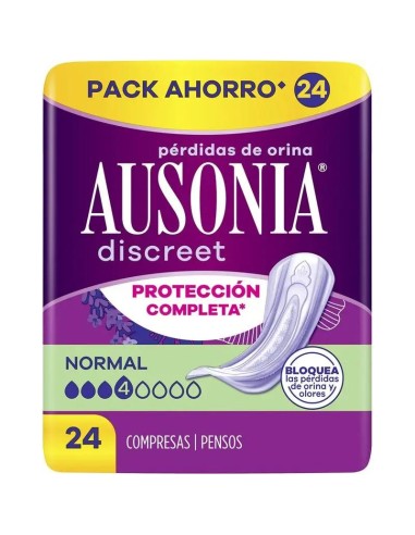 Ausonia Discreet Compresas Para Pérdidas De Orina, 24 unidades