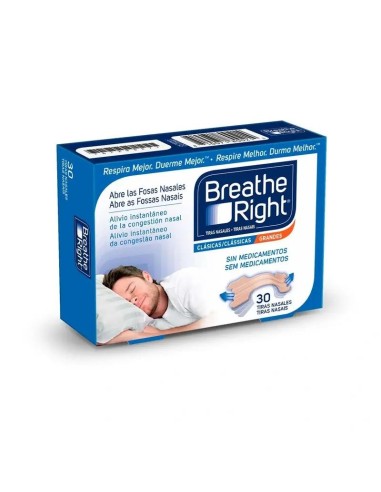 Breathe Right Tira Nasal Color Talla Grande 30 unidades