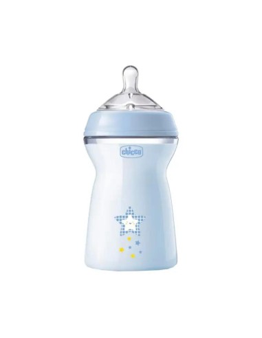 Chicco biberon natural feeling Celeste 330 ml +6 Meses