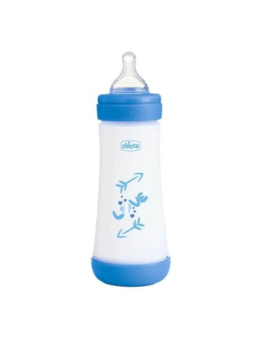 Chicco Biberon Perfect5 4M+ Sil Azul New, 2 unidades