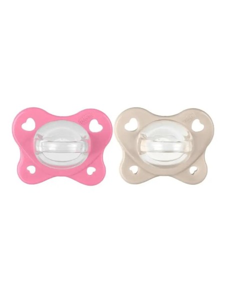 Chicco Chupete Physioforma Dual Soft Sil Rosa 6-16 Meses, 2 unidades