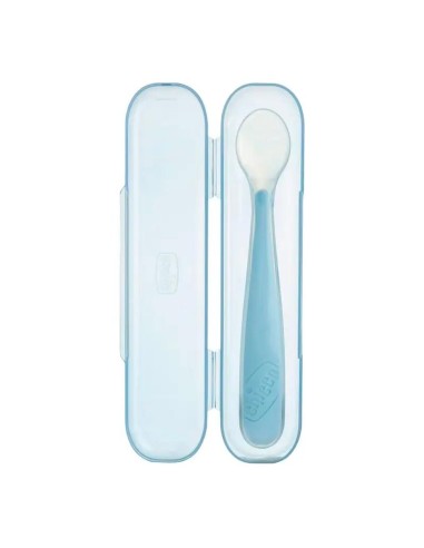 Chicco Cuchara Silicona Con Estuche 6M+, 1 unidad