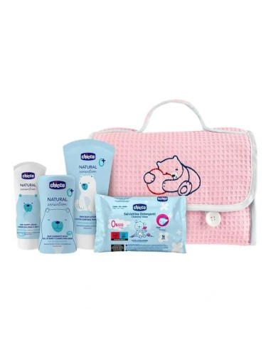 Chicco Set Regalo Ns Bolsa Piqué Rosa, 1 unidad