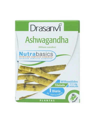 Drasanvi Ashwagandha Nutrabasicos, 30 cápsulas