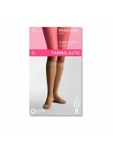 Farmalastic Media Corta Compresión Normal Negro, Talla Pequeña