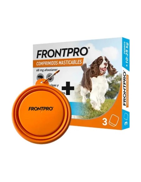 Frontpro Antiparasitario para Perros 10-25 Kg (L), 3 Comprimidos Masticables