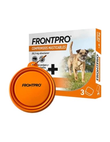Frontpro Antiparasitario Para Perros 4-10 Kg (M), 3 Comprimidos Masticables