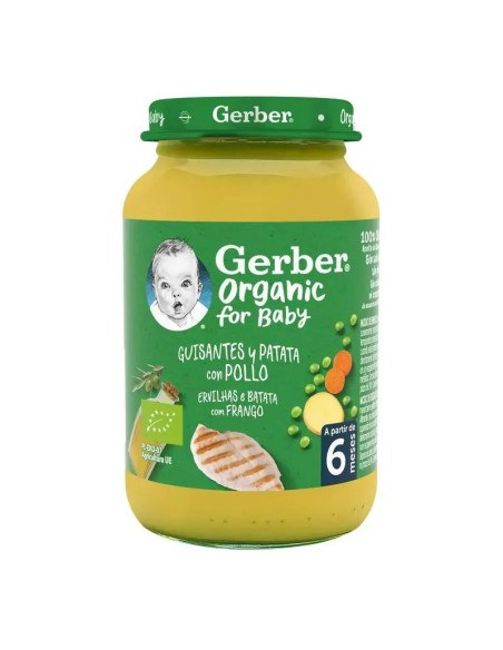 Gerber Organic Guisantes Patata Pollo, 190 gr